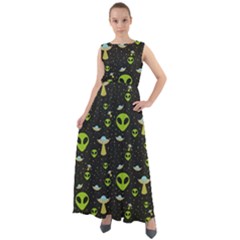 Alien Ufo Pattern Chiffon Mesh Boho Maxi Dress