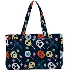 Halloween Candy Pattern Vector Canvas Work Bag by Vaneshart