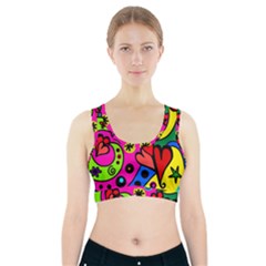 Seamless Doodle Sports Bra With Pocket by Vaneshart