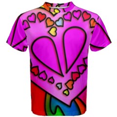 Stained Glass Love Heart Men s Cotton Tee by Vaneshart