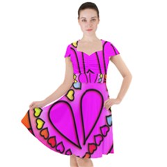 Stained Glass Love Heart Cap Sleeve Midi Dress by Vaneshart