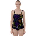 Abstract Pattern Design Various Striped Triangles Decoration Twist Front Tankini Set View1