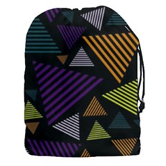 Abstract Pattern Design Various Striped Triangles Decoration Drawstring Pouch (xxxl) by Vaneshart