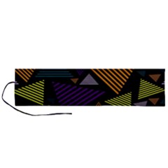 Abstract Pattern Design Various Striped Triangles Decoration Roll Up Canvas Pencil Holder (l) by Vaneshart