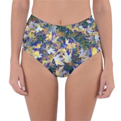 October Leaves In Blue Reversible High-waist Bikini Bottoms by bloomingvinedesign