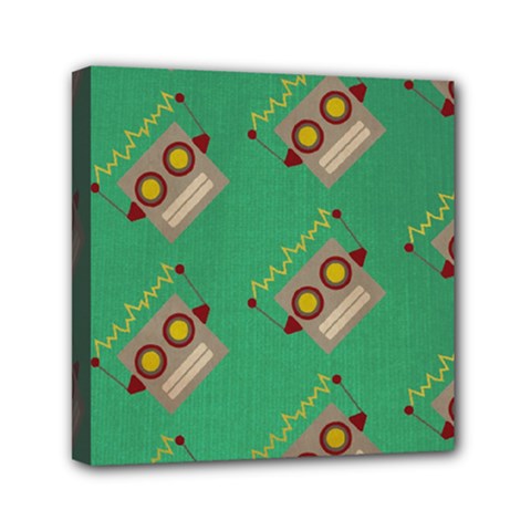 Toy Robot Mini Canvas 6  X 6  (stretched) by Vaneshart