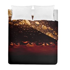 Water Drops Bubbles Macro Close Up Brown Duvet Cover Double Side (full/ Double Size) by Vaneshart