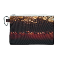 Water Drops Bubbles Macro Close Up Brown Canvas Cosmetic Bag (large) by Vaneshart