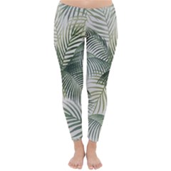 Vector Palm Leaves Pattern  Illustration Classic Winter Leggings