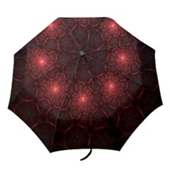 Fractal Spiral Depth Light Red Swirling Lines Folding Umbrellas by Vaneshart
