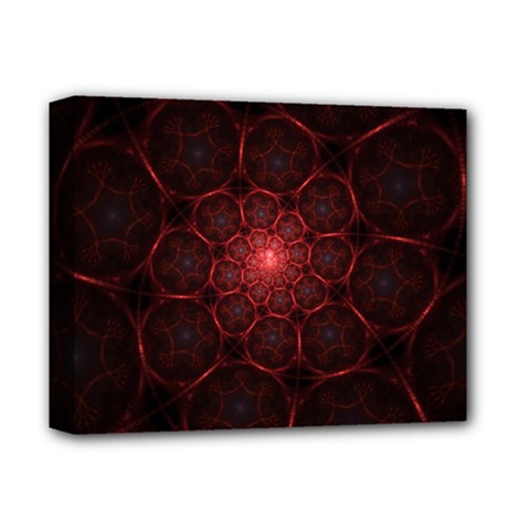 Fractal Spiral Depth Light Red Swirling Lines Deluxe Canvas 14  X 11  (stretched) by Vaneshart