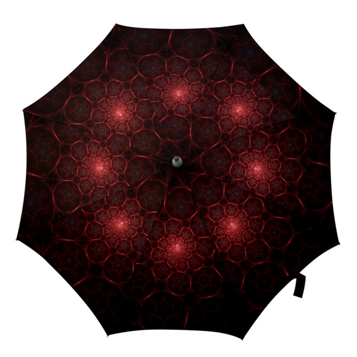 Fractal Spiral Depth Light Red Swirling Lines Hook Handle Umbrellas (Large)