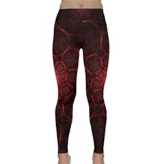 Fractal Spiral Depth Light Red Swirling Lines Classic Yoga Leggings