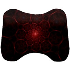 Fractal Spiral Depth Light Red Swirling Lines Head Support Cushion by Vaneshart