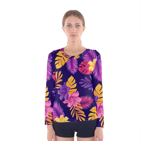 Tropical Pattern Women s Long Sleeve Tee by Vaneshart