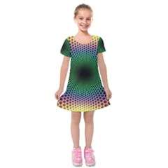 Abstract Patterns Kids  Short Sleeve Velvet Dress