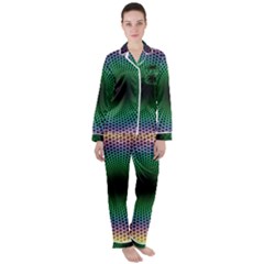 Abstract Patterns Satin Long Sleeve Pyjamas Set by Vaneshart