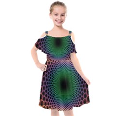 Abstract Patterns Kids  Cut Out Shoulders Chiffon Dress