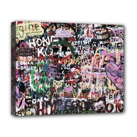 Graffiti Wall Background Deluxe Canvas 20  X 16  (stretched) by Vaneshart