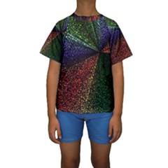 Abstract Colorful Pieces Mosaics Kids  Short Sleeve Swimwear by Vaneshart