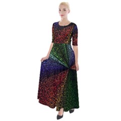 Abstract Colorful Pieces Mosaics Half Sleeves Maxi Dress by Vaneshart