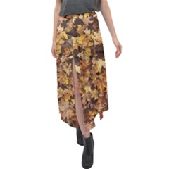 Late October Leaves 3 Velour Split Maxi Skirt by bloomingvinedesign