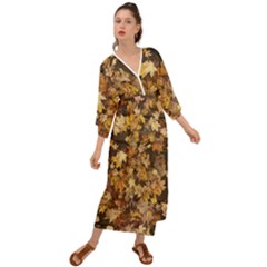 Late October Leaves 3 Grecian Style  Maxi Dress by bloomingvinedesign