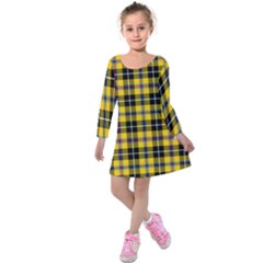 Cornish National Tartan Kids  Long Sleeve Velvet Dress