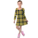 Cornish National Tartan Kids  Long Sleeve Velvet Dress View1
