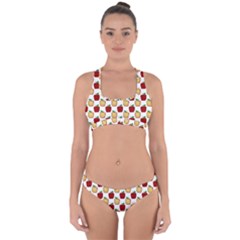 Apple Polkadots Cross Back Hipster Bikini Set by bloomingvinedesign