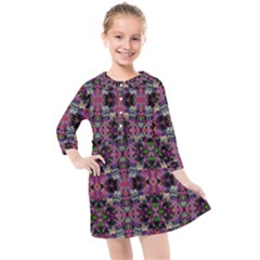 Abstract 1 1 Kids  Quarter Sleeve Shirt Dress by ArtworkByPatrick