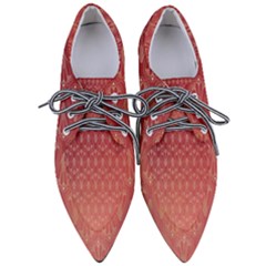 Red Gold Art Decor Women s Pointed Oxford Shoes