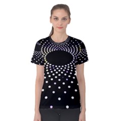 Abstract Black Blue Bright Circle Women s Cotton Tee