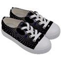 Abstract Black Blue Bright Circle Kids  Low Top Canvas Sneakers View3