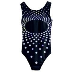 Abstract Black Blue Bright Circle Kids  Cut-out Back One Piece Swimsuit by HermanTelo