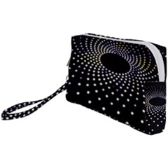 Abstract Black Blue Bright Circle Wristlet Pouch Bag (small)
