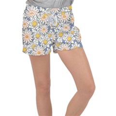 Flowers Pattern Lotus Lily Women s Velour Lounge Shorts