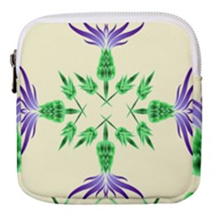 Thistle Flower Purple Thorny Flora Mini Square Pouch by Bajindul