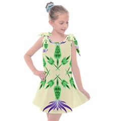 Thistle Flower Purple Thorny Flora Kids  Tie Up Tunic Dress by Bajindul