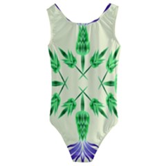 Thistle Flower Purple Thorny Flora Kids  Cut-out Back One Piece Swimsuit by Bajindul