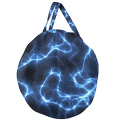 Lightning Electricity Pattern Blue Giant Round Zipper Tote