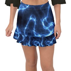 Lightning Electricity Pattern Blue Fishtail Mini Chiffon Skirt by Mariart