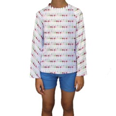 Wine Glass Pattern Kids  Long Sleeve Swimwear