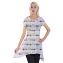 Wine Glass Pattern Short Sleeve Side Drop Tunic View1