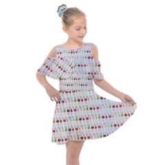 Wine Glass Pattern Kids  Shoulder Cutout Chiffon Dress by Alisyart