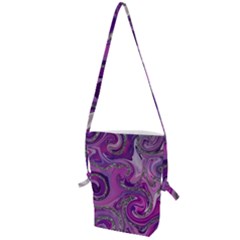 Marbled Purple Swirls Folding Shoulder Bag by VeataAtticus