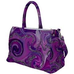 Marbled Purple Swirls Duffel Travel Bag