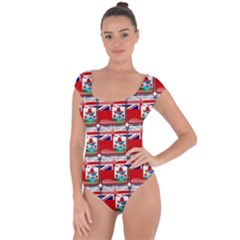 Flag Bermuda Short Sleeve Leotard 