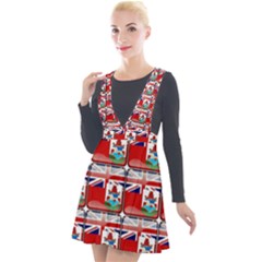 Flag Bermuda Plunge Pinafore Velour Dress by ArtworkByPatrick