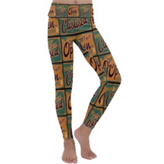 Open Closed 1 Kids  Lightweight Velour Classic Yoga Leggings by ArtworkByPatrick